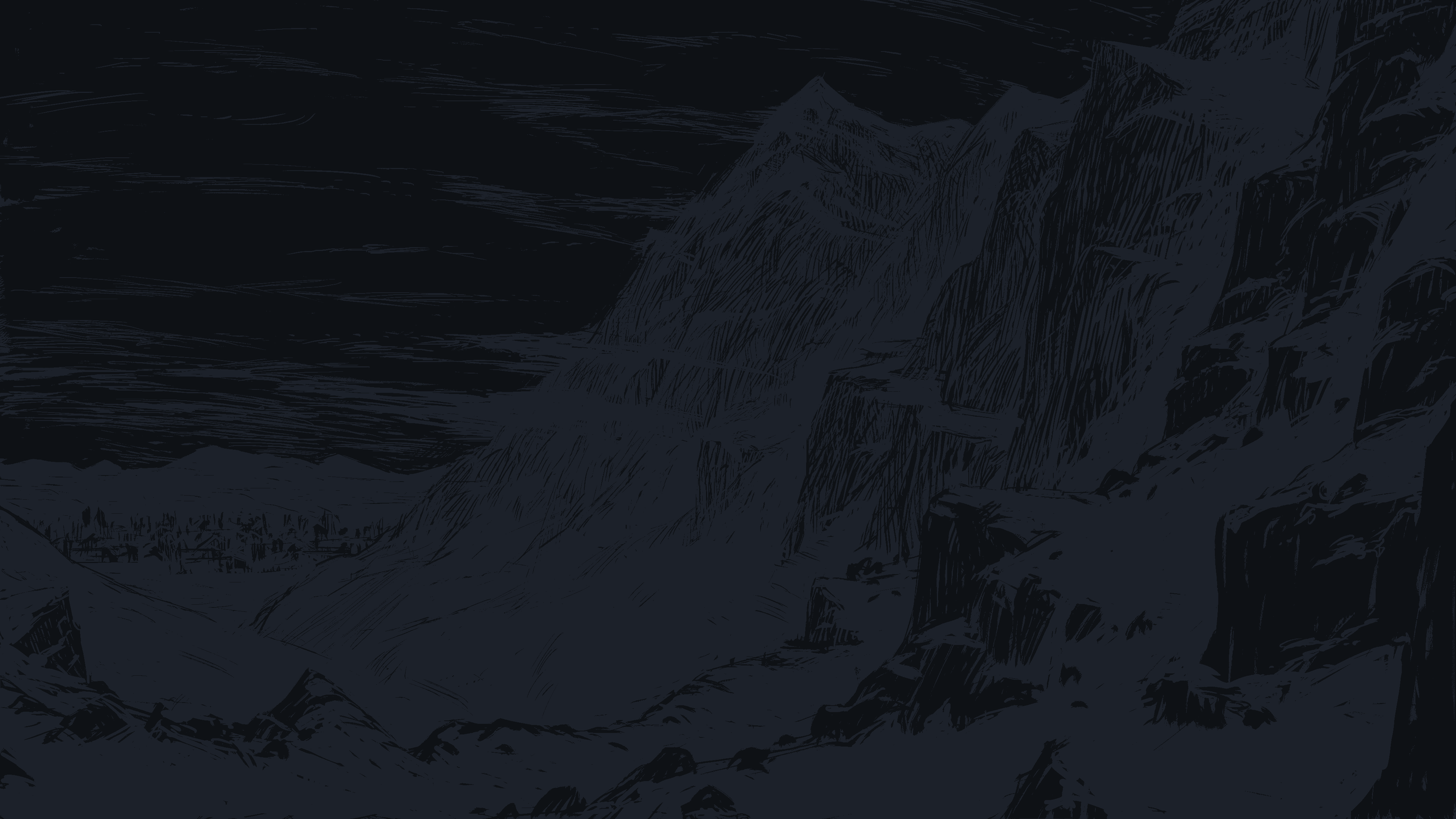 dark illustrated mountains