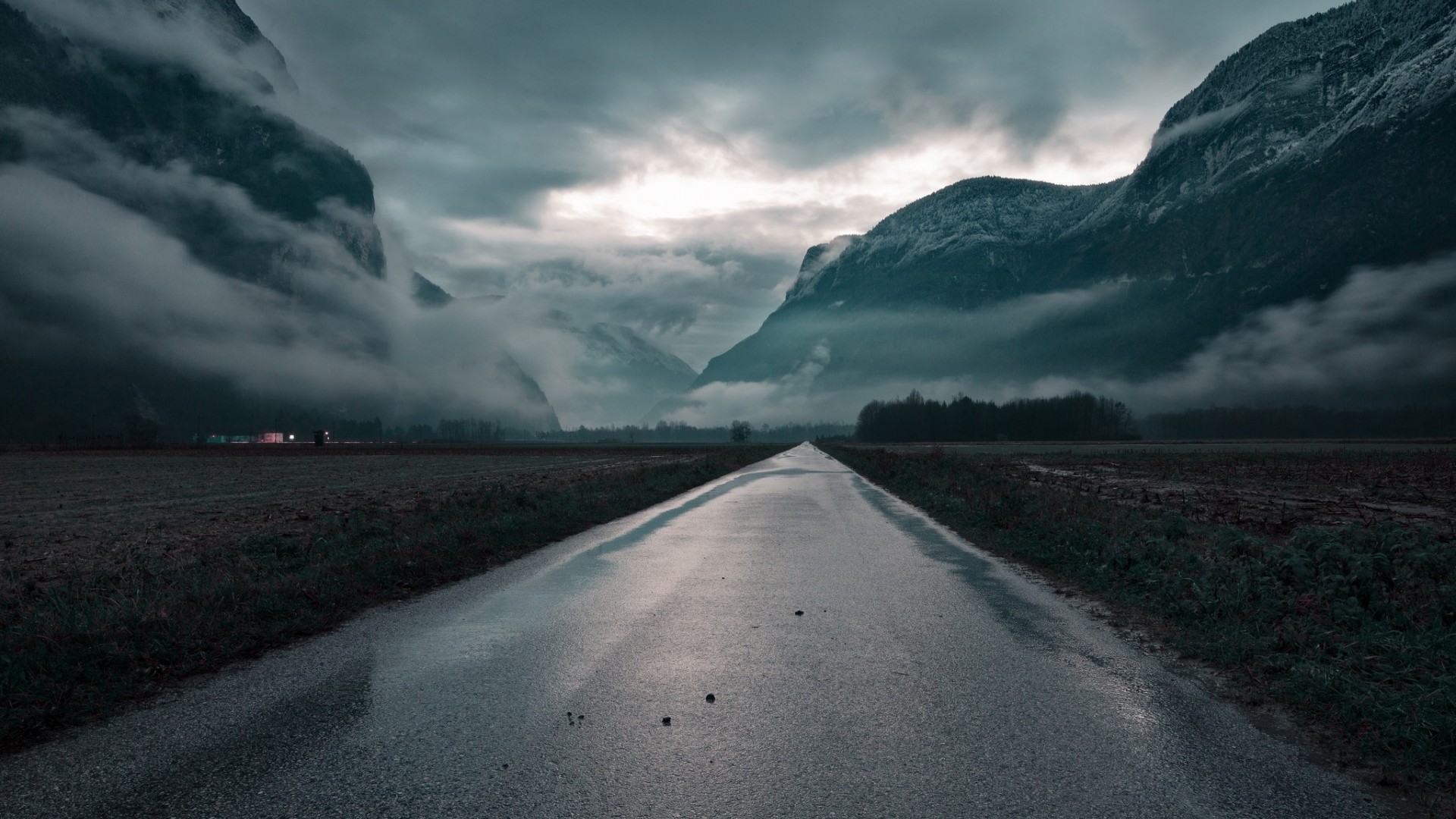 stormy nordic road